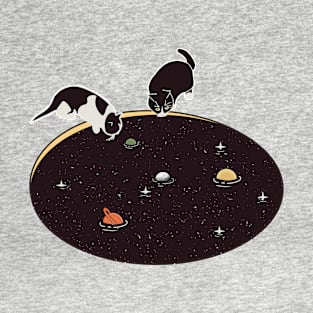 Cat in the pond universe T-Shirt